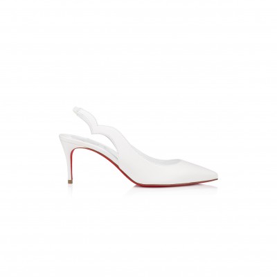CHRISTIAN LOUBOUTIN HOT CHICK SLING 70 MM SLINGBACK PUMPS-NAPPA LEATHER-BIANCO-WOMEN 3230572W302